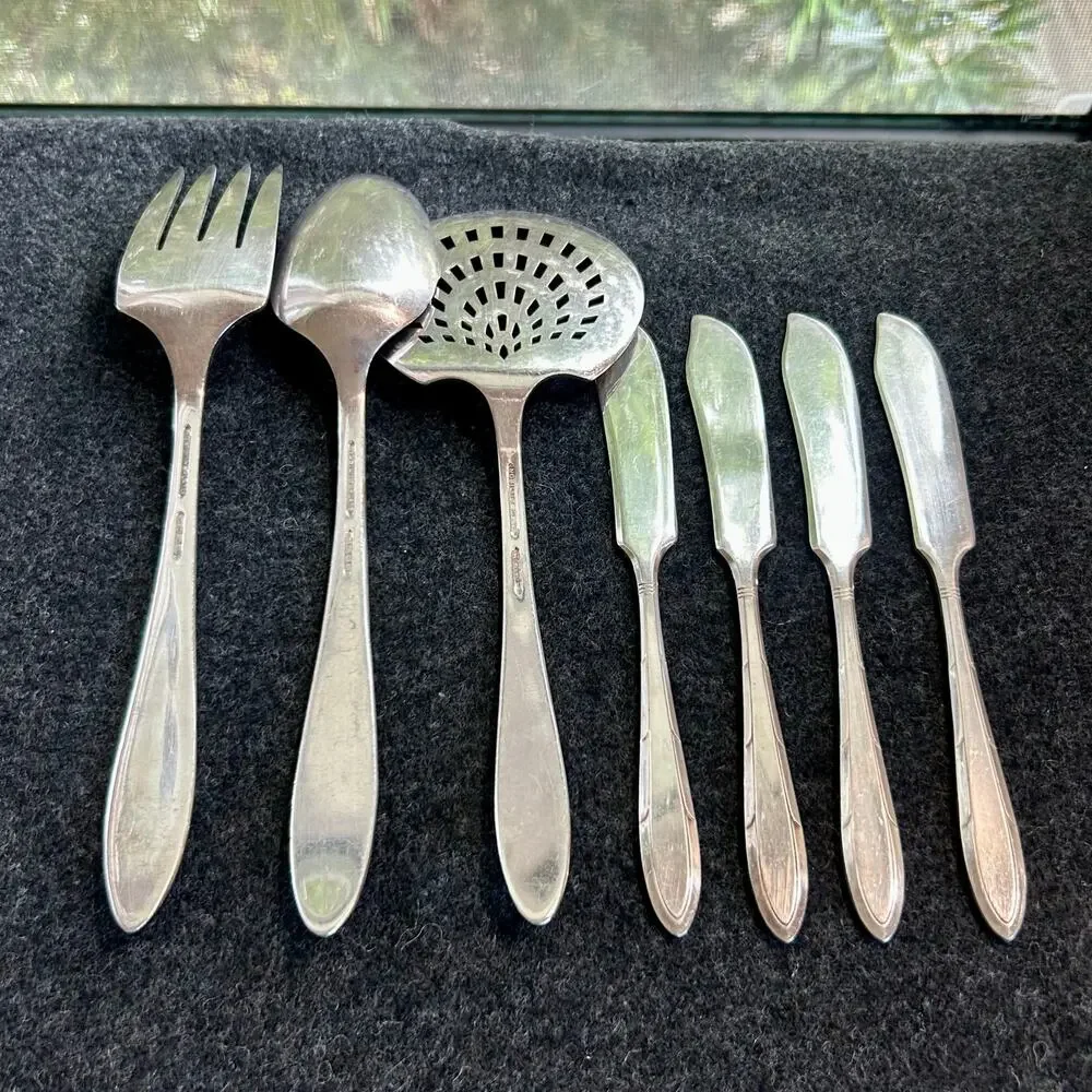 Vintage Nobility Plate Silverplate Serving Utensils Set of 7 by Oneida